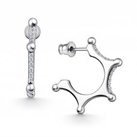 Серебряные серьги АЛЬКОР 02-4950/00КЦ-00 с фианитом 02-4950/00КЦ-00 фото