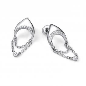 Серебряные серьги АЛЬКОР 02-4952/00КЦ-00 с фианитом 02-4952/00КЦ-00 фото