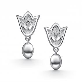 Серебряные серьги АЛЬКОР 02-4953/00КЦ-00 с фианитом 02-4953/00КЦ-00 фото