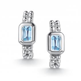 Серебряные серьги АЛЬКОР 02-5028/00ТБ-00 с топазом 02-5028/00ТБ-00 фото
