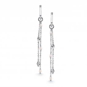 Серебряные серьги-трансформеры АЛЬКОР с жемчугом 02-5033/0ЖСВ-00 02-5033/0ЖСВ-00 фото