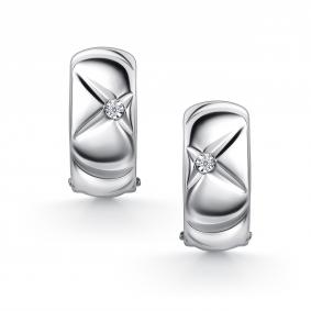 Серебряные серьги АЛЬКОР 02-5048/000Б-00 с бриллиантом 02-5048/000Б-00 фото