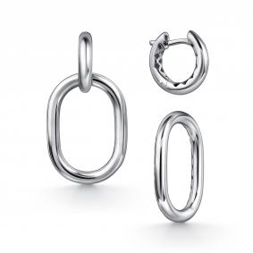 Серебряные серьги-трансформеры АЛЬКОР 02-5076/0000-00 02-5076/0000-00 фото