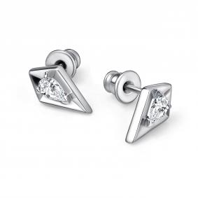 Серебряные серьги АЛЬКОР 02-5097/00КЦ-00 с фианитом 02-5097/00КЦ-00 фото