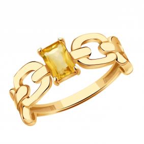 Золотое кольцо Золотые узоры 02-51-0390-06 с цитрином 02-51-0390-06 фото