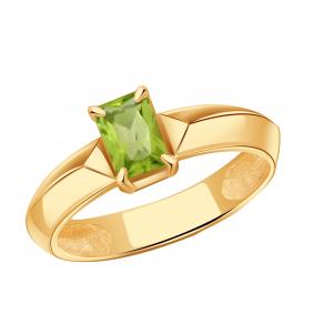 Золотое кольцо Золотые узоры 02-51-0452-05 с хризолитом 02-51-0452-05 фото