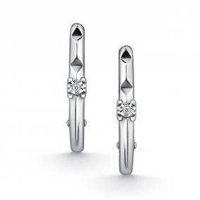 Серебряные серьги АЛЬКОР 02-5106/000Б-00 с бриллиантом 02-5106/000Б-00 фото