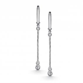 Серебряные серьги АЛЬКОР 02-5107/000Б-00 с бриллиантом 02-5107/000Б-00 фото