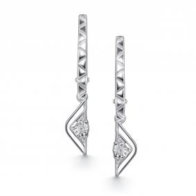 Серебряные серьги АЛЬКОР 02-5109/000Б-00 с бриллиантом 02-5109/000Б-00 фото