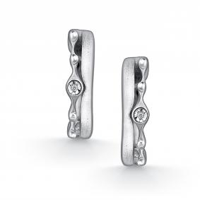Серебряные серьги АЛЬКОР 02-5110/000Б-00 с бриллиантом 02-5110/000Б-00 фото