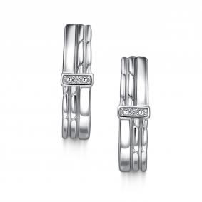 Серебряные серьги АЛЬКОР 02-5112/000Б-00 с бриллиантом 02-5112/000Б-00 фото