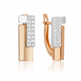 Серьги из комбинированного золота Platina 02-5126-00-401-1111 с фианитом 02-5126-00-401-1111 фото