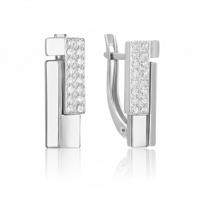 Серьги из белого золота Platina 02-5126-00-401-1120 с фианитом 02-5126-00-401-1120 фото