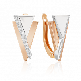 Серьги из комбинированного золота Platina 02-5127-00-401-1111 с фианитом 02-5127-00-401-1111 фото