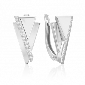 Серьги из белого золота Platina 02-5127-00-401-1120 с фианитом 02-5127-00-401-1120 фото