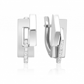 Серьги из белого золота Platina 02-5128-00-401-1120 с фианитом 02-5128-00-401-1120 фото