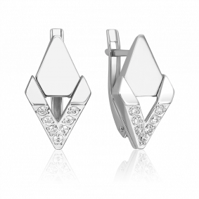 Серьги из белого золота Platina 02-5135-00-401-1120 с фианитом 02-5135-00-401-1120 фото