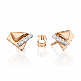 Серьги из комбинированного золота Platina 02-5136-00-401-1111 с фианитом 02-5136-00-401-1111 фото