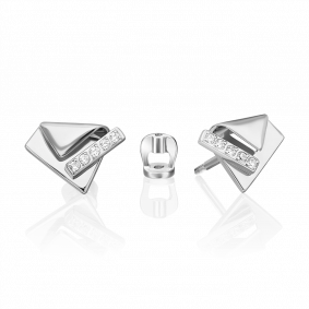 Серьги из белого золота Platina 02-5136-00-401-1120 с фианитом 02-5136-00-401-1120 фото