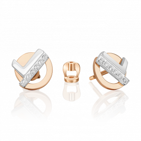 Серьги из комбинированного золота Platina 02-5137-00-401-1111 с фианитом 02-5137-00-401-1111 фото