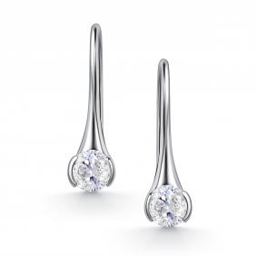 Серебряные серьги АЛЬКОР 02-5152/00ГХ-00 с горным хрусталём 02-5152/00ГХ-00 фото