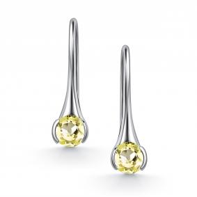 Серебряные серьги АЛЬКОР 02-5152/00КЛ-00 с кварцем 02-5152/00КЛ-00 фото