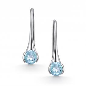 Серебряные серьги АЛЬКОР 02-5152/00ТБ-00 с топазом 02-5152/00ТБ-00 фото