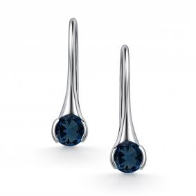 Серебряные серьги АЛЬКОР 02-5152/0НСЛ-00 с Лондон топазом 02-5152/0НСЛ-00 фото