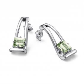 Серебряные серьги АЛЬКОР 02-5153/000П-00 с празиолитом 02-5153/000П-00 фото