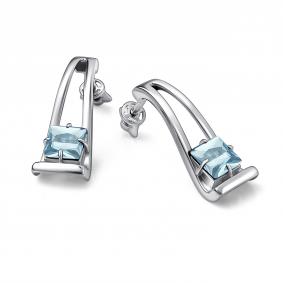 Серебряные серьги АЛЬКОР 02-5153/00ТБ-00 с топазом 02-5153/00ТБ-00 фото
