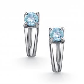 Серебряные серьги АЛЬКОР 02-5154/00ТБ-00 с топазом 02-5154/00ТБ-00 фото