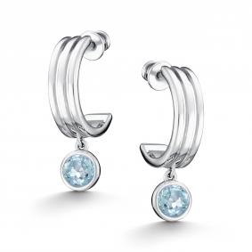 Серебряные серьги АЛЬКОР 02-5155/00ТБ-00 с топазом 02-5155/00ТБ-00 фото