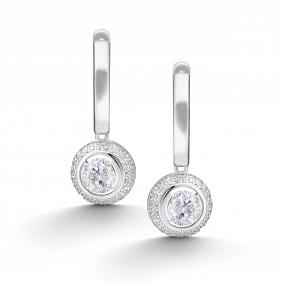 Серебряные серьги АЛЬКОР 02-5157/00ГХ-00 с фианитом и горным хрусталём 02-5157/00ГХ-00 фото