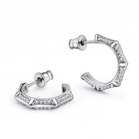 Серебряные серьги АЛЬКОР 02-5172/00КЦ-00 с фианитом 02-5172/00КЦ-00 фото