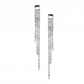 Серебряные серьги АЛЬКОР 02-5182/00КЦ-00 с фианитом 02-5182/00КЦ-00 фото