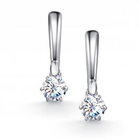 Серебряные серьги АЛЬКОР 02-5188/000М-00 с муассанитом 02-5188/000М-00 фото