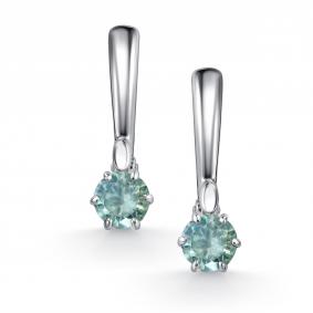 Серебряные серьги АЛЬКОР 02-5188/002М-00 с муассанитом 02-5188/002М-00 фото