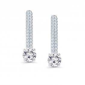 Серебряные серьги АЛЬКОР 02-5191/000М-00 с фианитом и муассанитом 02-5191/000М-00 фото