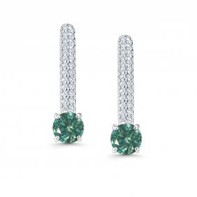 Серебряные серьги АЛЬКОР 02-5191/002М-00 с фианитом и муассанитом 02-5191/002М-00 фото