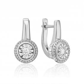 Серьги из белого золота Platina 02-5208-00-101-1120 с бриллиантом 02-5208-00-101-1120 фото
