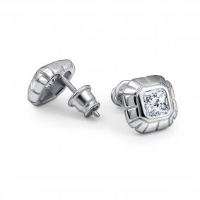 Серебряные серьги АЛЬКОР 02-5220/00КЦ-00 с фианитом 02-5220/00КЦ-00 фото