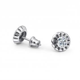 Серебряные серьги АЛЬКОР 02-5221/00КЦ-00 с фианитом 02-5221/00КЦ-00 фото