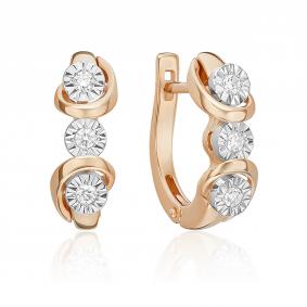 Серьги из комбинированного золота Platina 02-5241-00-101-1111 с бриллиантом 02-5241-00-101-1111 фото