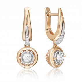 Серьги из комбинированного золота Platina 02-5242-00-101-1111 с бриллиантом 02-5242-00-101-1111 фото