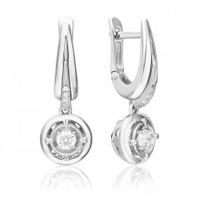 Серьги из белого золота Platina 02-5242-00-101-1120 с бриллиантом 02-5242-00-101-1120 фото
