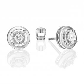 Серьги из белого золота Platina 02-5275-00-101-1120 с бриллиантом 02-5275-00-101-1120 фото