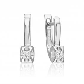 Серьги из белого золота Platina 02-5330-00-101-1120 с бриллиантом 02-5330-00-101-1120 фото