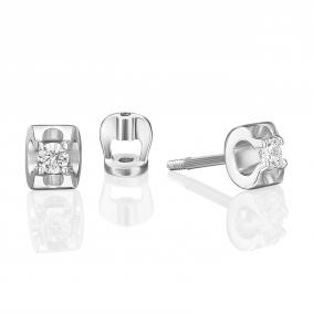 Серьги из белого золота Platina 02-5331-00-101-1120 с бриллиантом 02-5331-00-101-1120 фото