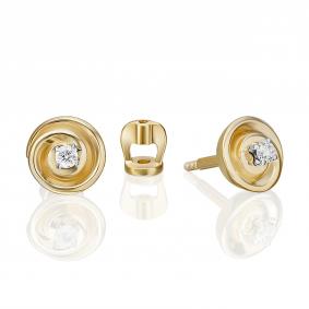 Серьги из комбинированного золота Platina 02-5348-00-101-1121 с бриллиантом 02-5348-00-101-1121 фото