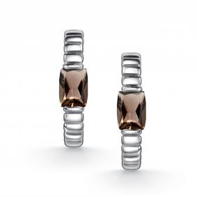 Серебряные серьги АЛЬКОР 02-5354/00РТ-00 с раухтопазом 02-5354/00РТ-00 фото